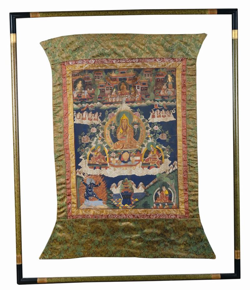 Tanka raffigurante Buddha, Tibet, XIX secolo  - Asta Arredi e Oggetti d'Arte da Importanti Collezioni Private - Cambi Casa d'Aste