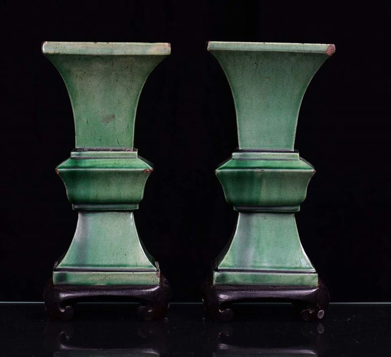 Two porcelain squared, archaic taste, China, 20th century  - Auction Fine Chinese Works of Art - Cambi Casa d'Aste