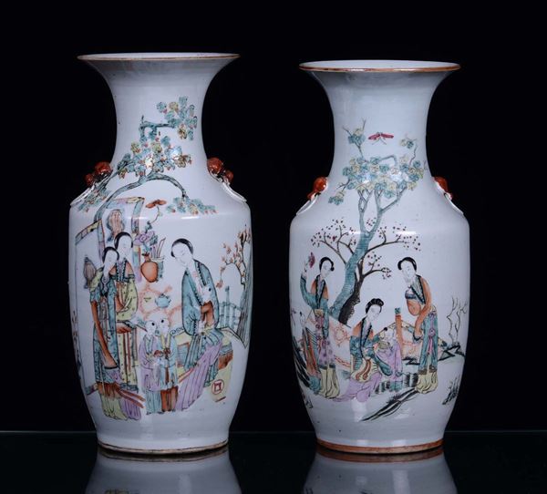 Due vasi in porcellana, Cina periodo Repubblica