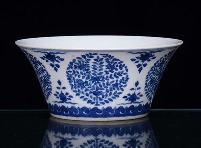 Coppetta in Porcellana con Decoro Monocromo Blu, Cina XIX Secolo