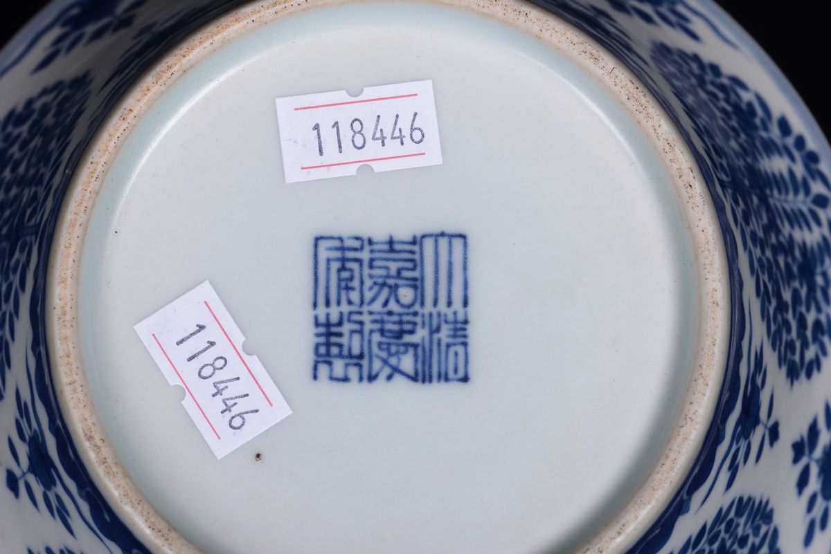 Coppetta in Porcellana con Decoro Monocromo Blu, Cina XIX Secolo