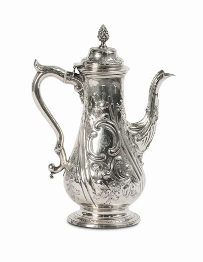 Caffettiera in Argento Sbalzato, Londra 1774
