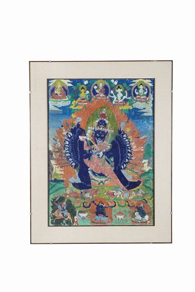 Tanka Raffigurante Vajrabhairava, Tibet, XIX Secolo