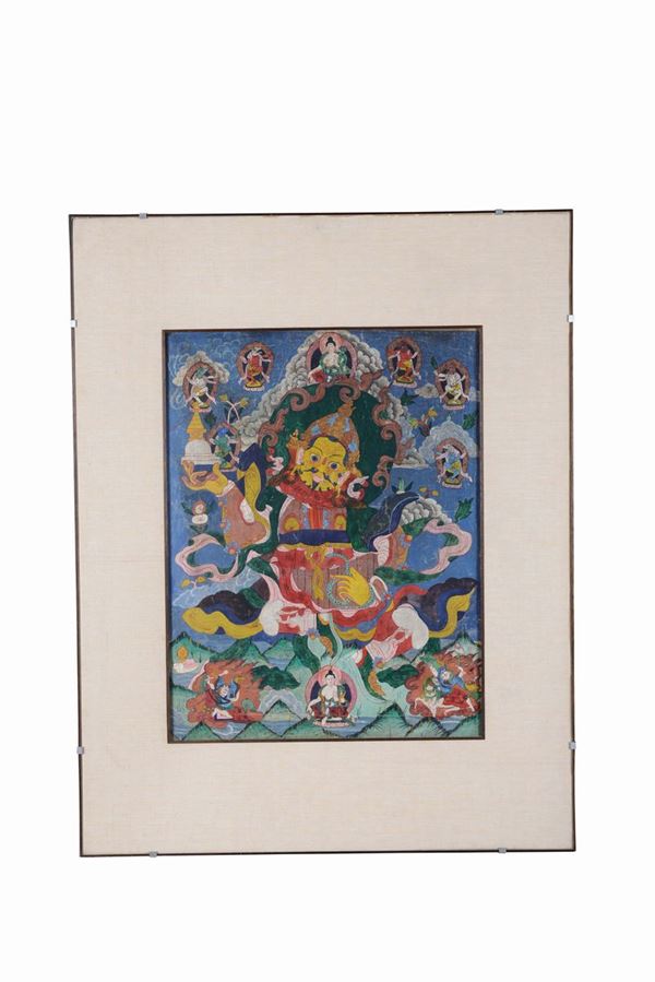 A Tanka representing a Buddhist divinity, Tibet 19th century