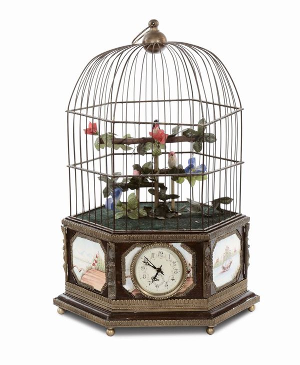 Orologio carillon a forma di gabbietta, inizio XX secolo