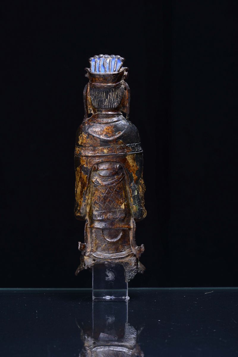 Saggio in Bronzo Parzialmente Dorato a Freddo, Cina, Dinastia Ming, XVII Secolo