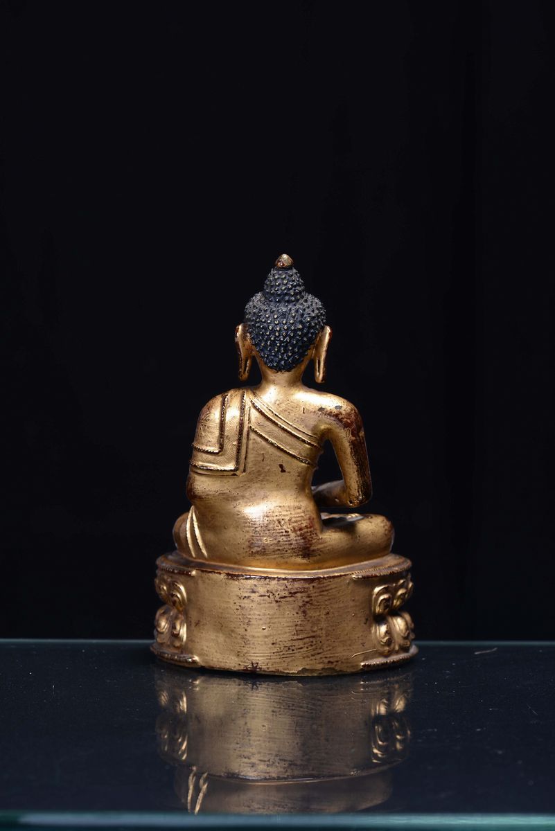 Amitayus in Bronzo Dorato, Cina, Dinastia Qing, Periodo Kangxi (1662-1722)