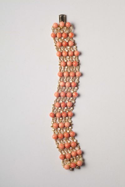 Bracciale con Diamanti per Ct 7,00 Cira e Corallo