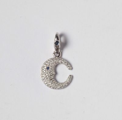 Pendente Luna con Pavé di Diamanti