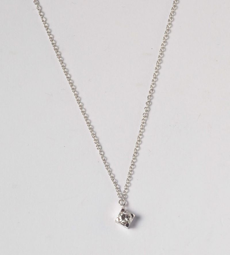 A diamond single-stone peandant  - Auction Silver, Ancient and Contemporary Jewels - Cambi Casa d'Aste