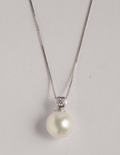 Pendente con Perla e Diamante