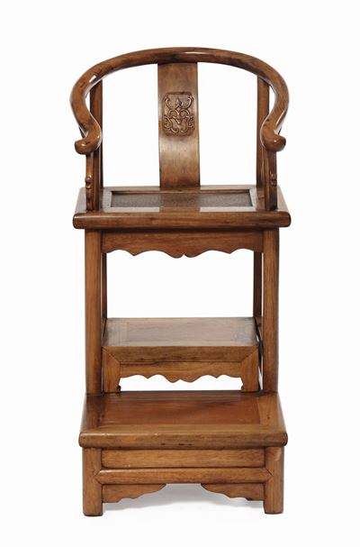 Poltroncina in Legno di Homu, Cina, Dinastia Qing, XIX Secolo