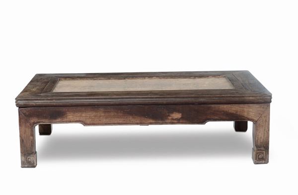 A Homu wood tea table, China, Qing Dynasty, 19th century, without marble