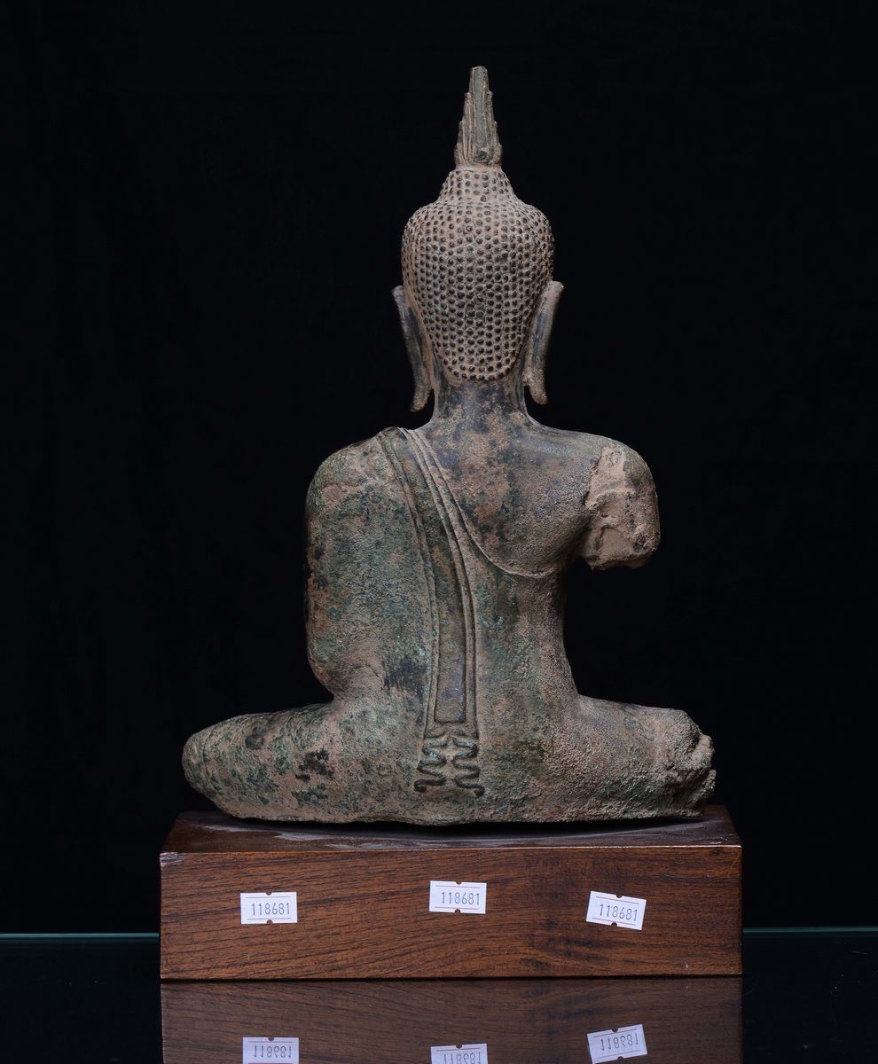 Scultura in Bronzo Raffigurante Buddha Shakyamuni, Thailandia, Ayuthaya, XVII Secolo