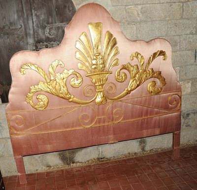 Testiera Letto in Metallo Dorato, XIX Secolo