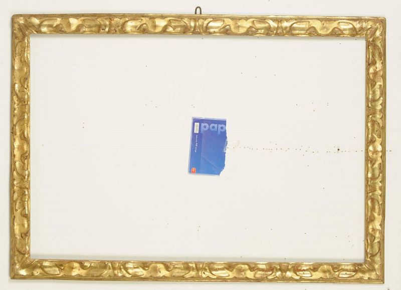 Cornice intagliata a foglie di acanto ed interamente dorata, Emilia XVII secolo  - Auction Antique Frames from 16th to 19th century - Cambi Casa d'Aste