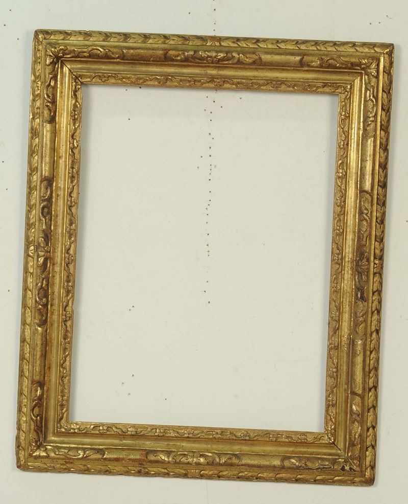 Cornice in legno intagliato e dorato. Piemonte XVIII secolo  - Auction Antique Frames from 16th to 19th century - Cambi Casa d'Aste