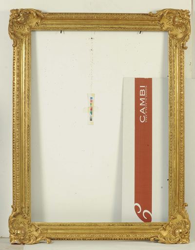 Grande Cornice in Legno e Stucco Dorata