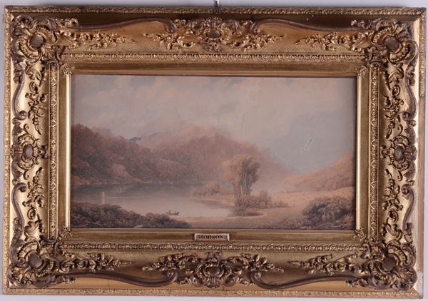 Anonimo del XIX secolo Paesaggio lacustre