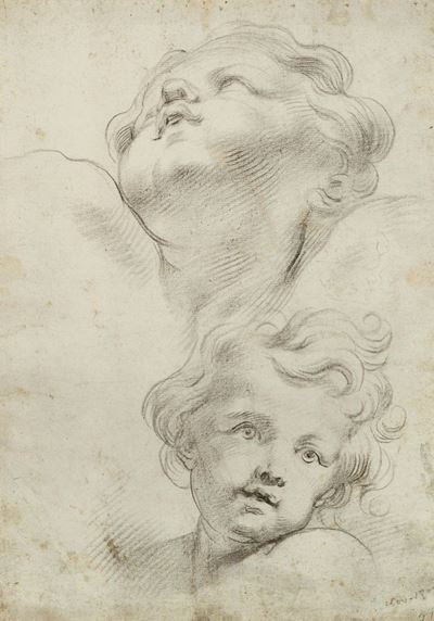 Domenico Piola (genova 1627-1703)volto di Due Angeli