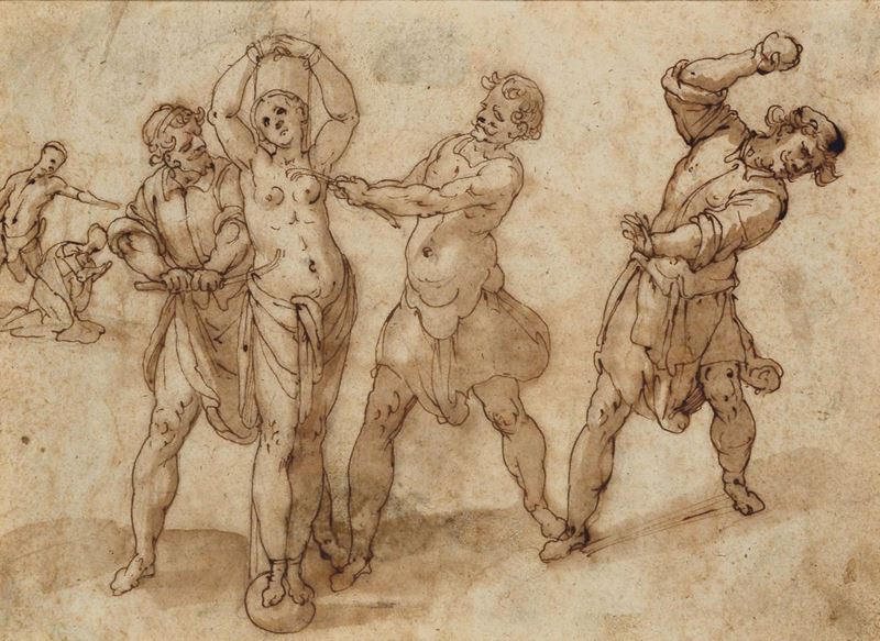 Bernardo Castello (Genova 1557-1629) Martirio di Sant’Agata  - Auction Fine Drawings - I - Cambi Casa d'Aste