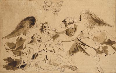 Scuola Genovese del XVIII Secologesù Confortato dagli Angeli