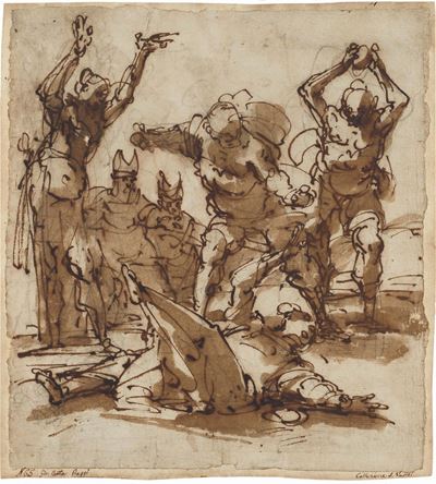 Giovanni Battista Paggi (genova 1554 - 1627)lapidazione di Santo Stefano