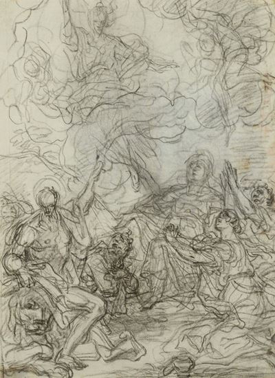 Paolo Gerolamo Piola (genova 1666-1724)recto: Assunzione della Vergine Verso: Tobiolo e L’angelo