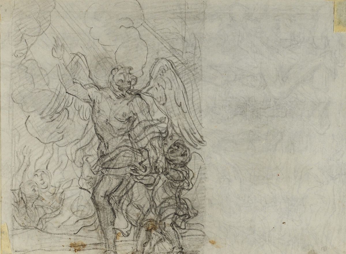 Paolo Gerolamo Piola (genova 1666-1724)recto: Assunzione della Vergine Verso: Tobiolo e L’angelo