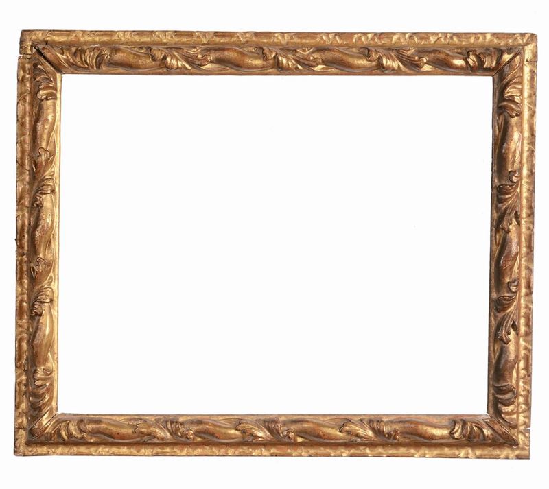 Cornice in legno intagliato a tortiglioni e interamente dorato, Lombardia XVII secolo  - Auction Antique Frames from 16th to 19th century - Cambi Casa d'Aste