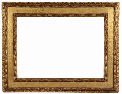 Cornice a Cassetta con Profili Intagliati ed Importante Bulinatura, Interamente Dorata, Emilia XV...