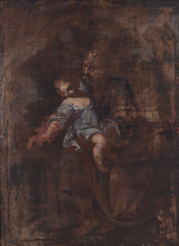 Scuola del XVII secolo Sant'Antonio con Bambino
