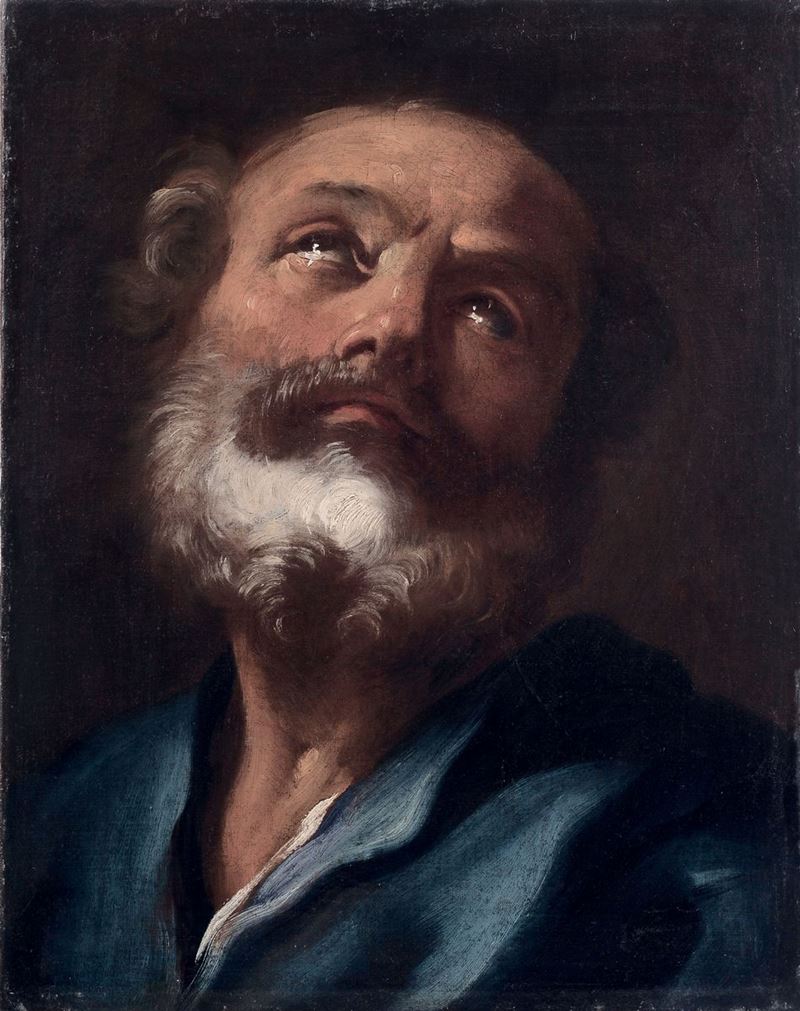 Ubaldo Gandolfi (Bologna 1728-1781), attribuito a Testa di apostolo  - Asta Dipinti Antichi - II - Cambi Casa d'Aste