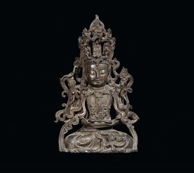 Figura di Buddha in Bronzo, Cina, Dinastia Ming, XVII Secolo