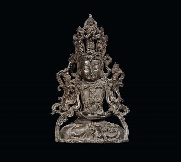 A bronze figure of Buddha, China, Ming Dynasty, 17th century