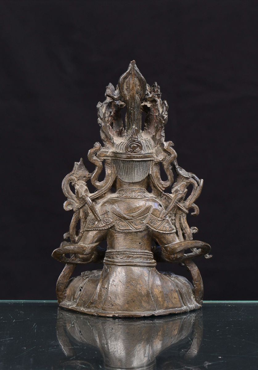 Figura di Buddha in Bronzo, Cina, Dinastia Ming, XVII Secolo