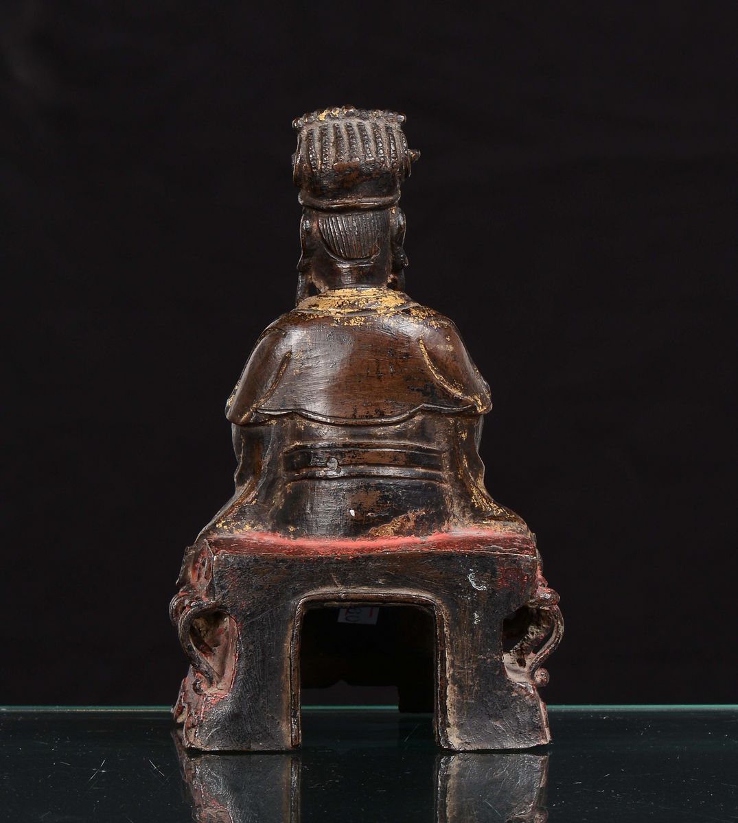 Figura di Tao in Bronzo con Tracce di Doratura, Cina, Dinastia Ming, XVII Secolo
