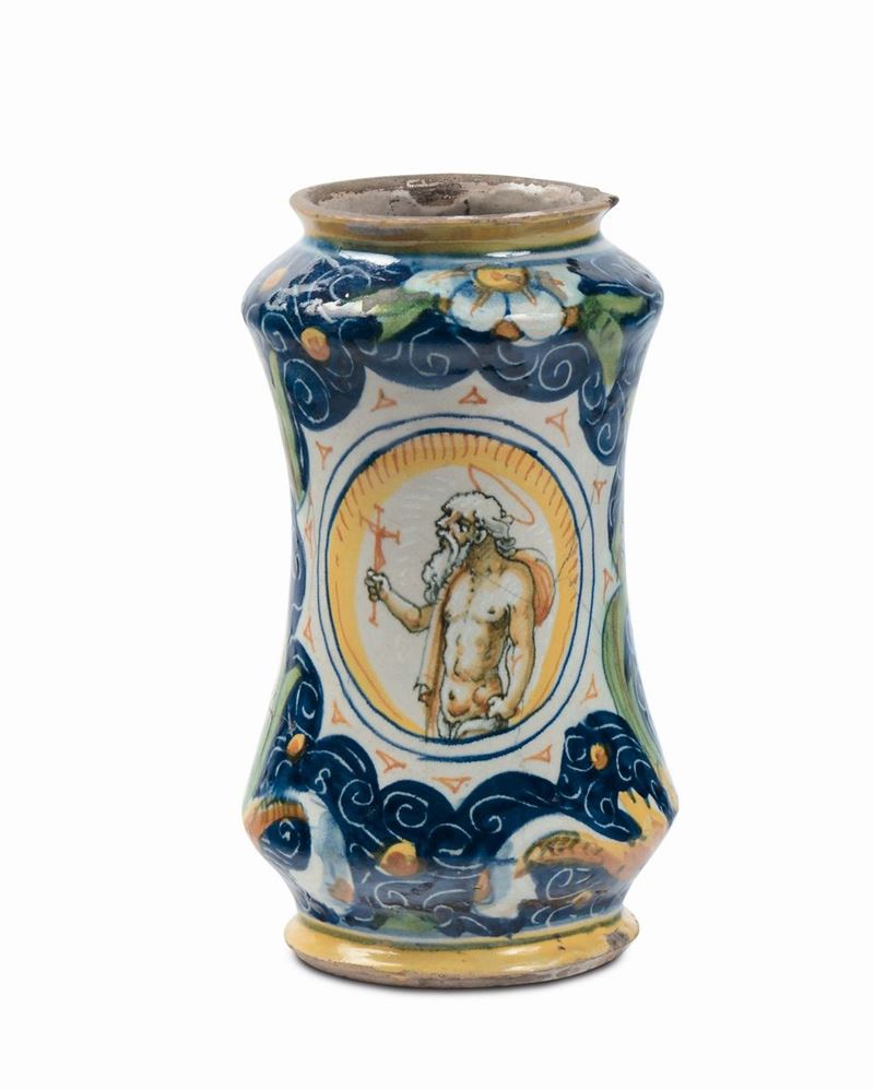 Albarello in maiolica, Venezia XVII secolo  - Asta Arredi e Oggetti d'Arte da Importanti Collezioni Private - Cambi Casa d'Aste