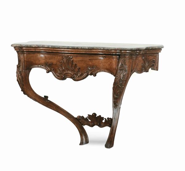 Console a goccia in noce, Veneto XVIII secolo