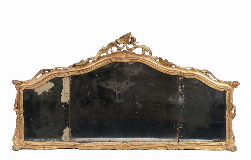 Caminiera in legno intagliato e dorato, Veneto XVIII secolo  - Auction Time Auction 3-2014 - Cambi Casa d'Aste