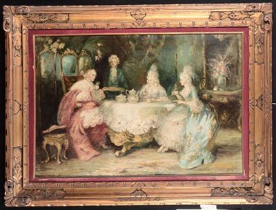 Scuola del XIX Secolocena con Cardinale
