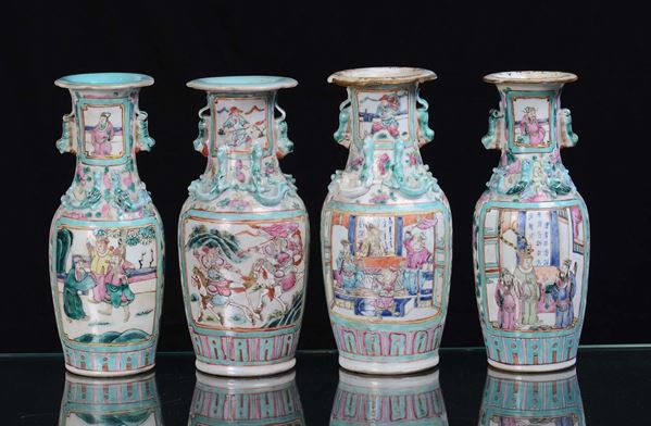 Four Canton vases, China, 19th century