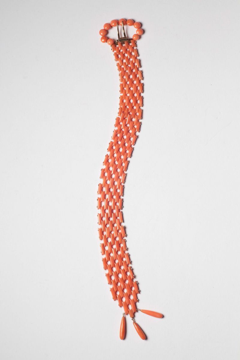 A 19th century coral bracelet  - Auction Silvers and Jewels - Cambi Casa d'Aste