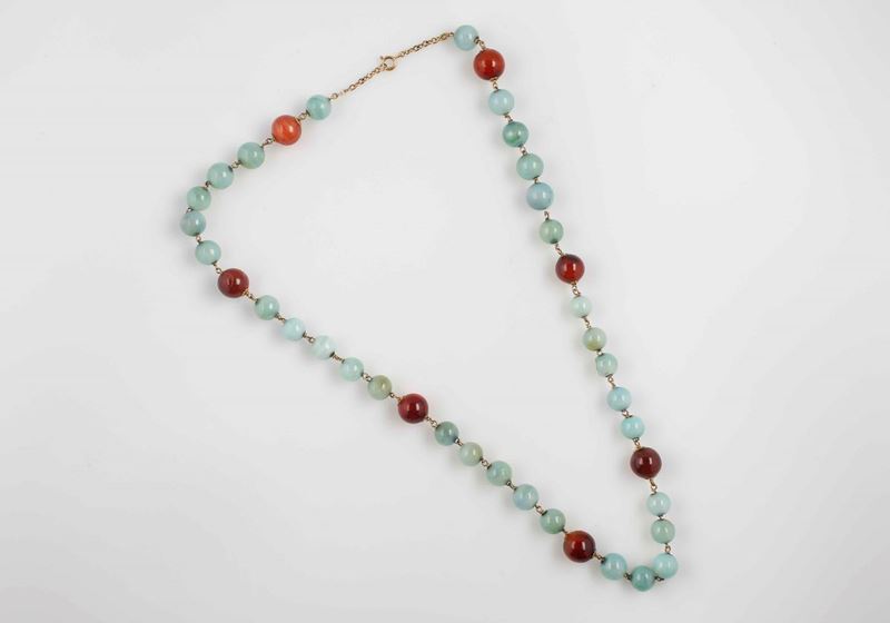 Chalcedony and gold necklace  - Auction Fine Art - Cambi Casa d'Aste
