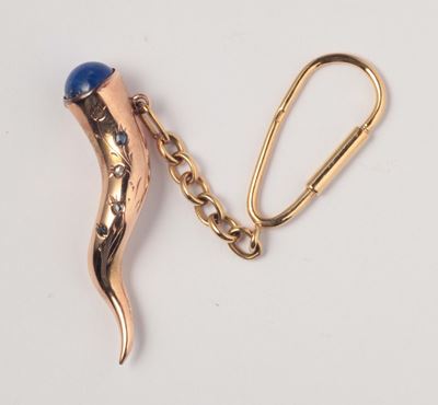 Portachiavi Porte Bonheur con Lapislazzuli e Rose di Diamanti
