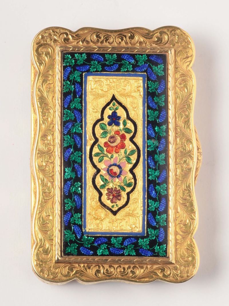 An enamel and gold rectangular box  - Auction Silver, Ancient and Contemporary Jewels - Cambi Casa d'Aste