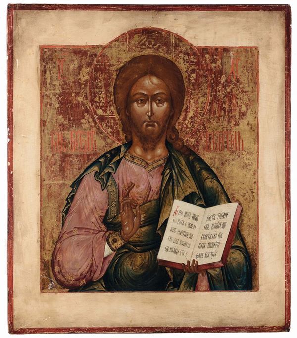 Icona raffigurante Cristo Pantocratore, Russia XIX secolo