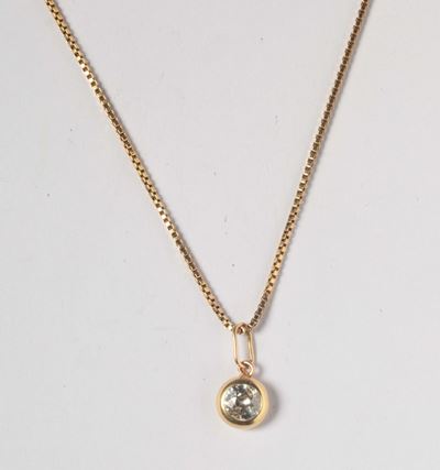 Pendente con Diamante di Ct 1,00 Circa