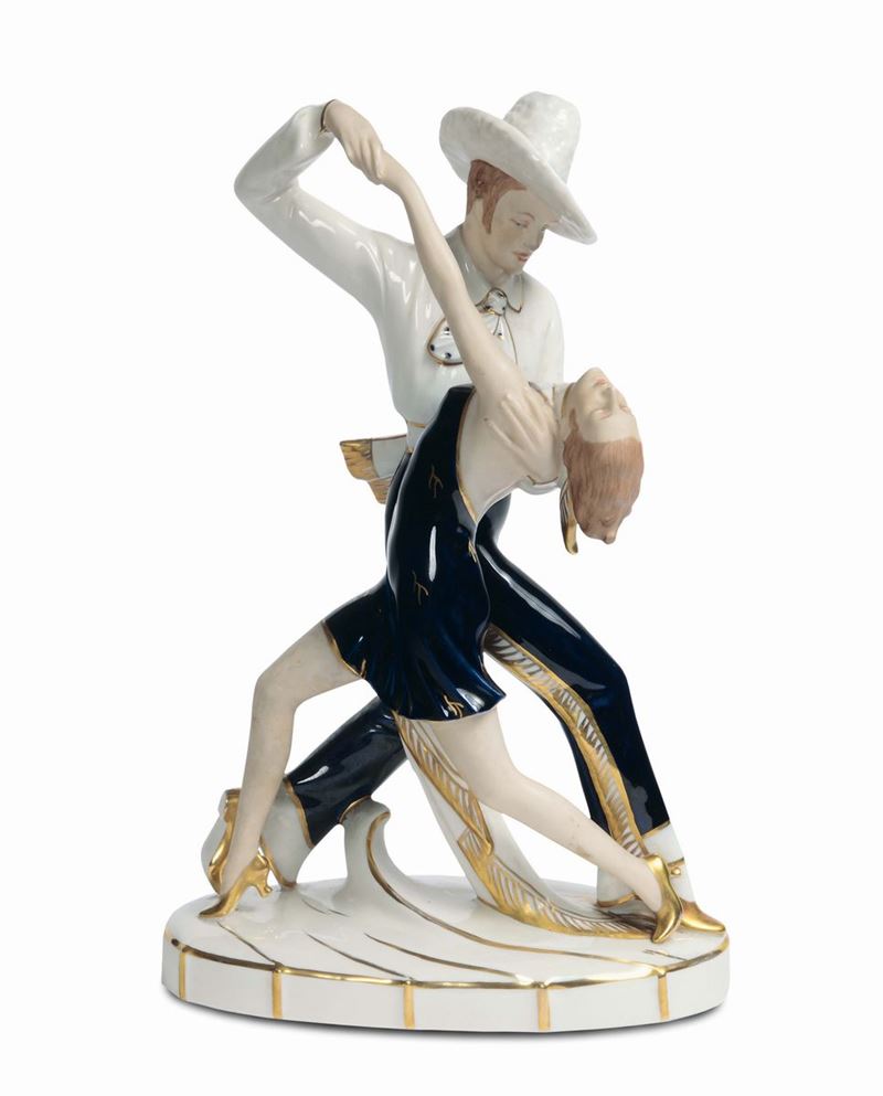 Poertzel - Royal Dux - Boemia Danzatori argentini di tango  - Auction Decorative Arts of XX Century - Cambi Casa d'Aste