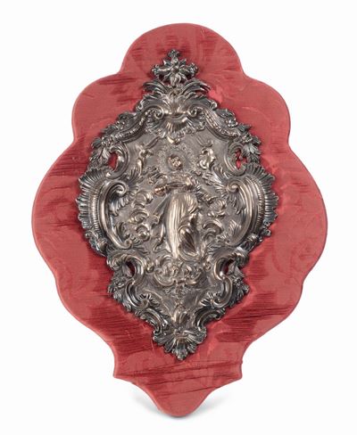 Placca in Argento Sbalzato con Raffigurazione della Vergine, XVIII Secolo